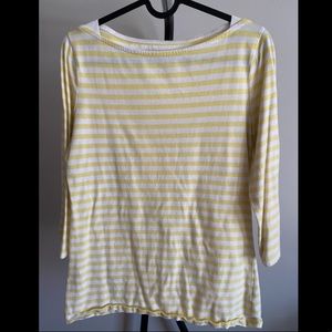 Merona Yellow/White Striped Top
